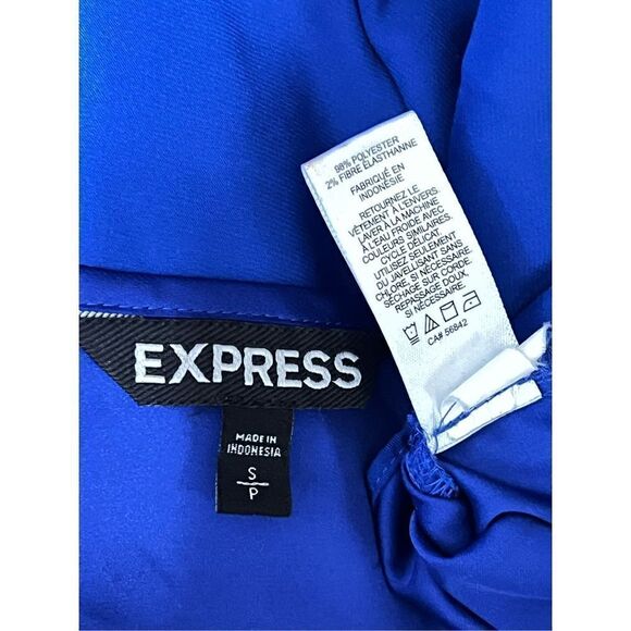 Express Silky Royal Blue Sleeveless Blouse Tunic Size Small - Picture 4 of 4